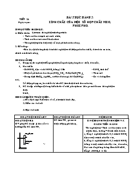 Giáo án Hóa 11 - Thực hành số 2: Tính chất của một số hợp chất Nitơ, photpho