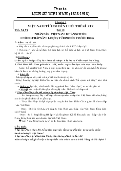 Giáo án lịch sử 11 - Lịch sử Việt Nam (1858-1918)