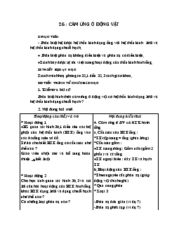 Giáo án Sinh 11 - Cảm ứng ở động vật