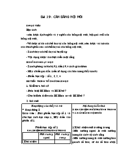 Giáo án Sinh 11 - Cân bằng nội môi