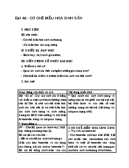 Giáo án Sinh 11 - Cơ chế điều hòa sinh sản