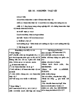 Giáo án Sinh 11 - Hoocmon thực vật