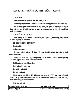 Giáo án Sinh 11 - Sinh sản hữu tính của thực vật