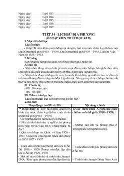 Giáo án sử 11 - Lịch sử địa phương (ôn tập kiến thức học kì II)