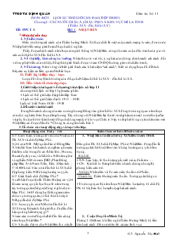 Giáo án Sử 11 - Lịch sử thế giới hiện đại