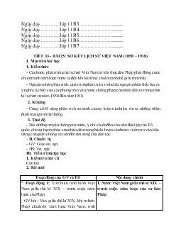 Giáo án sử 11 - Sơ kết lịch sử Việt Nam (1858 – 1918)