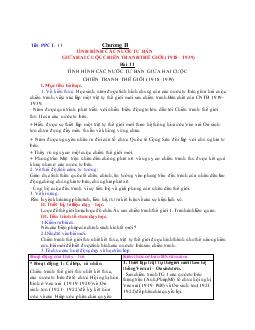 Giáo án sử 11 - Tình hình các nước tư bản giữa hai cuộc chiến tranh thế giới (1918-1939)