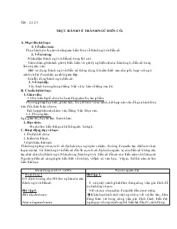 Giáo án văn 11: Thực hành về thành ngữ điển cố