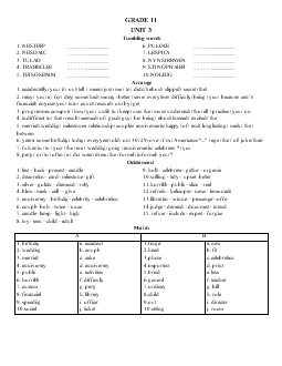 Grade 11 - Unit 3