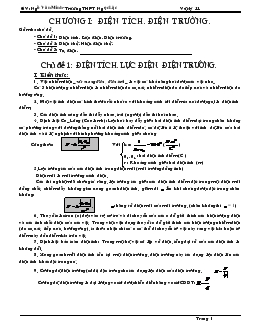 Ôn tập vật lí 11: Điện tích - Điện trường