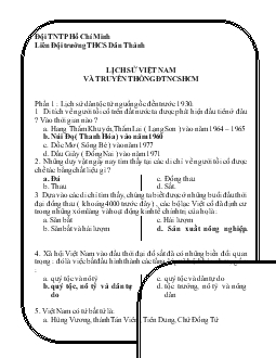 Lịch sử Việt Nam và truyền thống ĐTNCSHCM