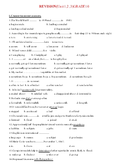 Revision (unit 1,2 ,3)grade 10