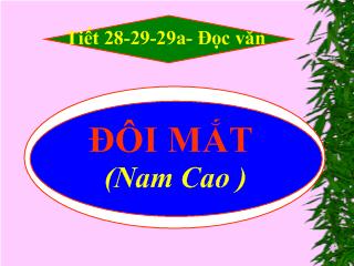 Bài giảng Đôi mắt - Nam Cao (Tiết 28, 29, 29a)