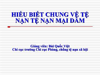 Hiểu biết chung về tệ nạn tệ nạn mại dâm