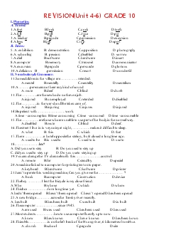 Revision(unit 4-6) grade 10