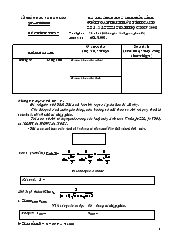 Đề thi và đáp án giải toán trên máy tính cầm tay lớp 12 Bổ túc THPT năm học 2007 - 2008 -  Quàng Bình