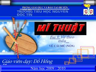 Bài giảng Mỹ thuật 5-vẽ cái mũ