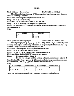 Bộ đề và đáp án thi học sinh giỏi lớp 12 môn Tin học - tỉnh Quảng Bình