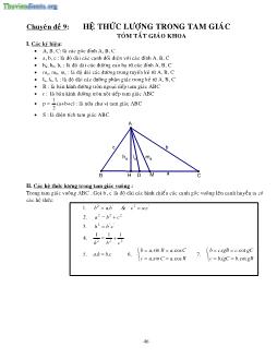 Chuyên đề Hệ thức lượng trong tam giác