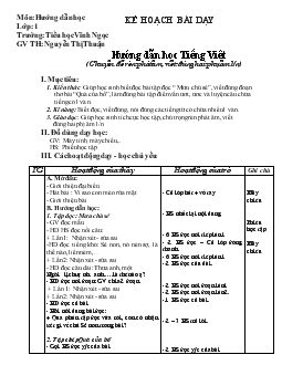Chuyên đề Hướng dẫn học tiếng Việt ( rèn phát âm, viết đúng hai phụ âm l/n)