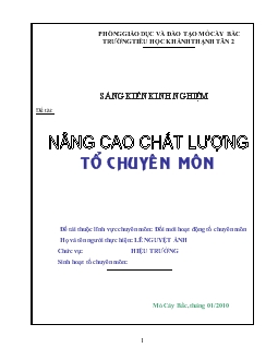 Đề tài nâng cao chất lượng tổ chuyên môn