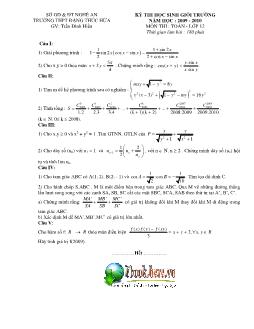 Đề thi học sinh giỏi toán lớp 12 ở một số tỉnh