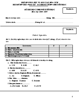 Đề thi Olympic tiếng Anh tiểu học_lớp 1 đến lớp 5