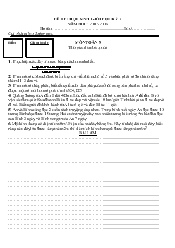 Đề thi và Đáp án học sinh giỏi Toán Lớp 5 (2007-2008)