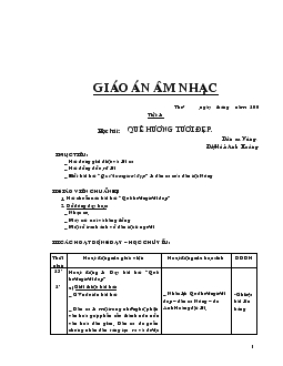 Giáo án Âm nhạc Lớp 1