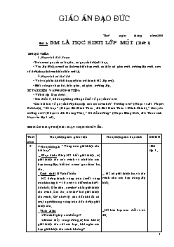 Giáo án Đạo đức Lớp 1