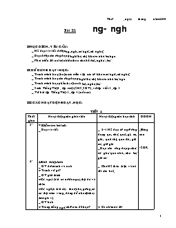 Giáo án Học vần Lớp 1 - Bài 25 đến 60