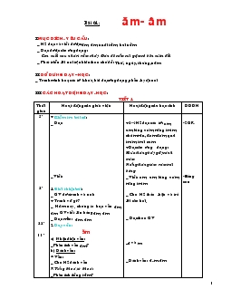 Giáo án Học vần Lớp 1 - Bài 61 đến 83