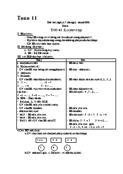 Giáo án lớp 1 - Tuần 11 (Tiết 41 - Luyện tập) môn Toán