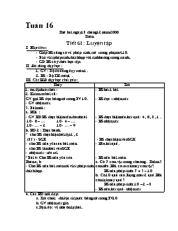 Giáo án lớp 1 - Tuần 16 (Tiết 61 - Luyện tập) môn Toán