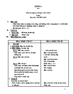 Giáo án Lớp 1 - Tuần 31