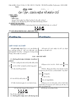 Giáo án Ôn tập - Khái niệm về phân số