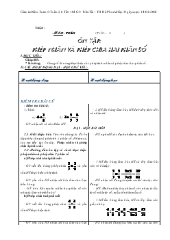 Giáo án Ôn tập- Phép nhân và phép chia hai phân số