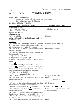 Giáo án Tỉ số phần trăm