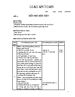 Giáo án Toán Lớp 1 - Học kỳ 1