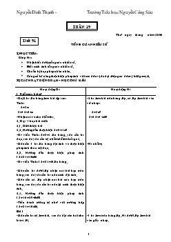 Giáo án Toán lớp 3 - Học kỳ 2