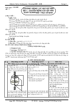 Giáo án Vật Lý 12 nâng cao - Chương I: Động lực học vật rắn