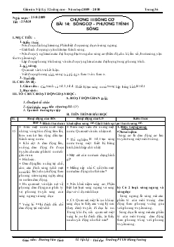 Giáo án Vật Lý 12 nâng cao - Chương III: Sóng cơ