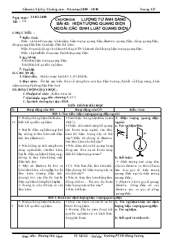 Giáo án Vật Lý 12 nâng cao - Chương: Lượng tử ánh sáng