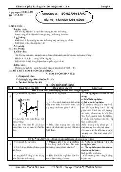 Giáo án Vật Lý 12 nâng cao - Chương VI: Sóng ánh sáng