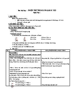 Phép trừ trong phạm vi 100