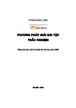 Phương pháp giải bài tập trắc nghiệm Hóa học vô cơ và hữu cơ