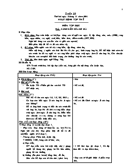 Giáo án Lớp 2 - Kỳ 1 (Tuần 10)