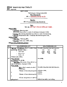 Giáo án Lớp 2 - Tuần 33