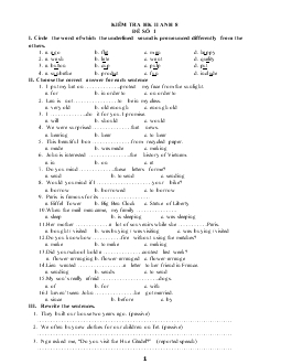 50 đề kiểm tra học kì 2 môn Anh văn 8