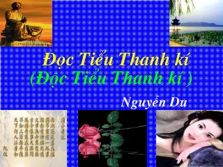 Bài giảng Ngữ văn 8 - Độc tiểu thanh kí